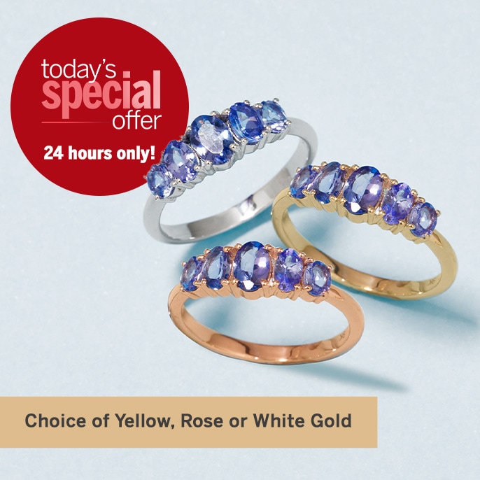 Today's Special Offer 1.14ct Tanzanite 5-Stone Graduated Ring 9ct Gold