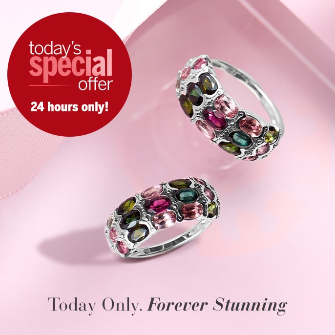 Today's Special Offer Pallanova Silver 2.3ct Multi Tourmaline Ring