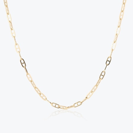 9ct Yellow Gold Small Square Anchor Chain 55cm
