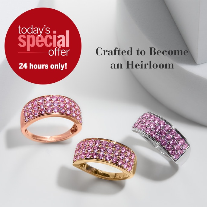 Today's Special Offer 1.95ct Madagascan Pink Sapphire Cluster Band Ring 9ct Gold