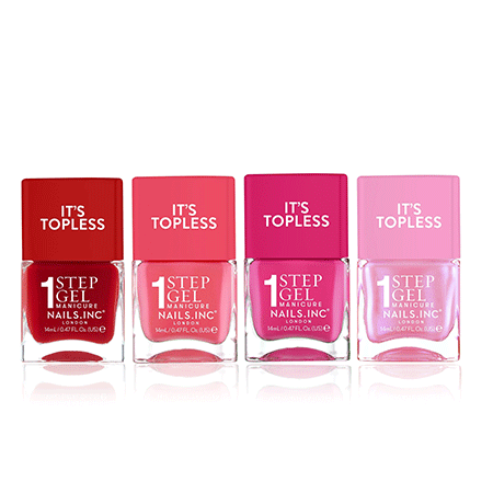 Nails Inc It's Topless 1 Step Gel Manicure 4Pc Nail Polish Collection 14
