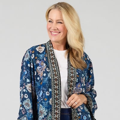 Silk Islands Pure Love 100% Silk Short Duster Jacket