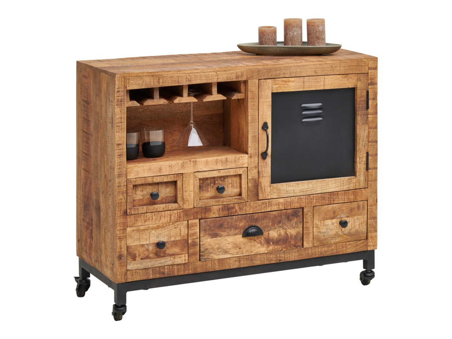 Komoda Mira z pięcioma szufladkami - Black Red White - 105x85x45 - drewno - MT_FRA-MIRA-KOM_MOB1D5S