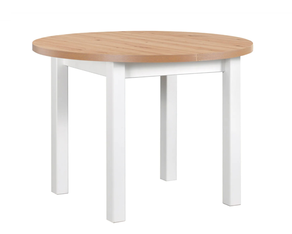 Stół Balard 100 Rozkładany - Black Red White - jasny dąb - 100x76x100 - drewno, płyta - MT_DREW-STO