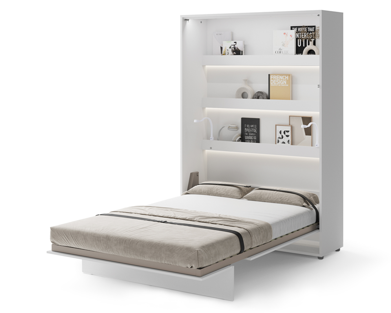 Półkotapczan Pionowy 140 Bed Concept - Lenart - biały alpejski - 151x218x228 - BC-01
