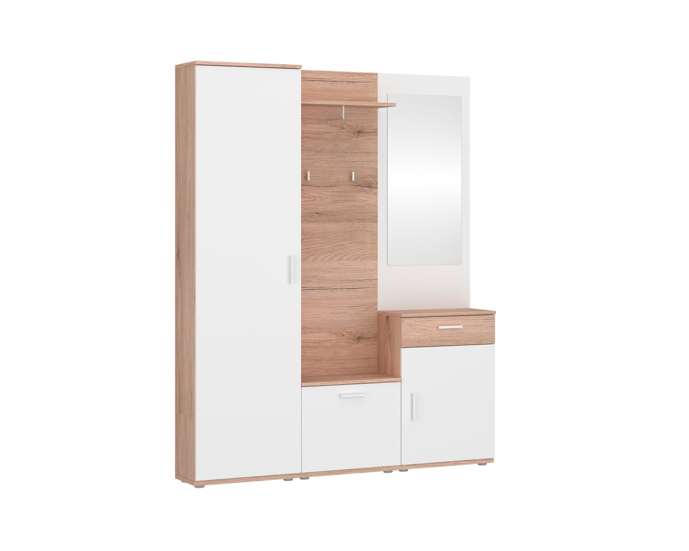 Garderoba do przedpokoju Mia - Homevita - san remo jasne/biała perła - 150x190x29 - MAG01