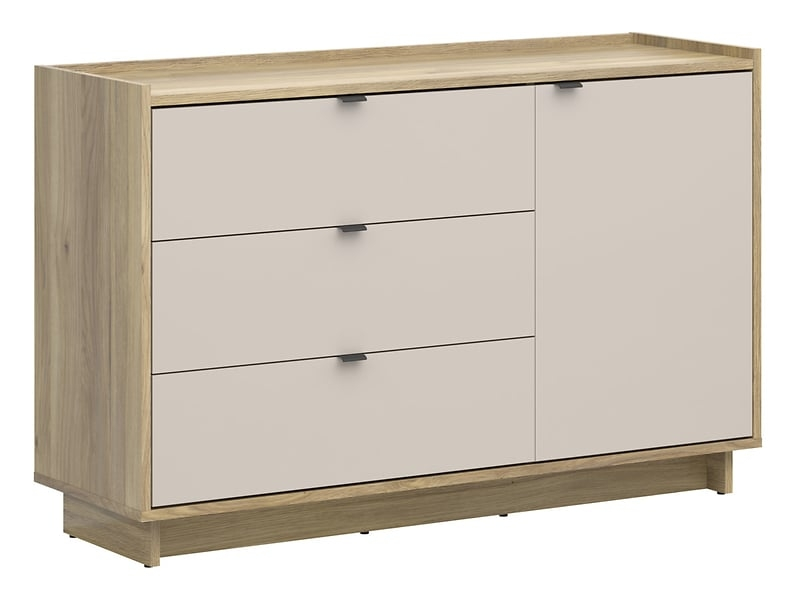 Komoda Dalva - Black Red White - dąb mauvella/kashmir - 134x86x42 - S640-KOM1D3S