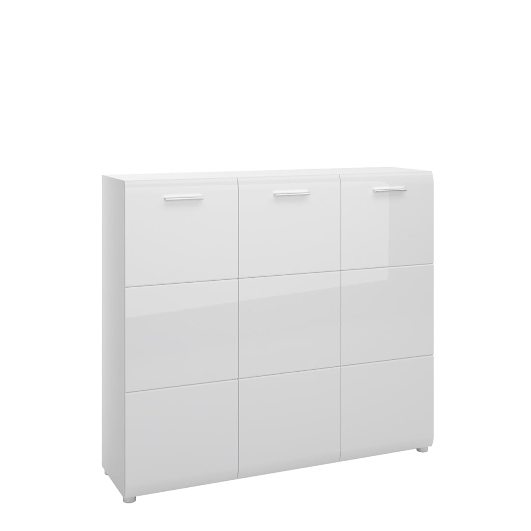 Komoda Merano - Meble Wójcik - biała alpejska/pvc biały połysk - 134.8x120x36 - MEOG01