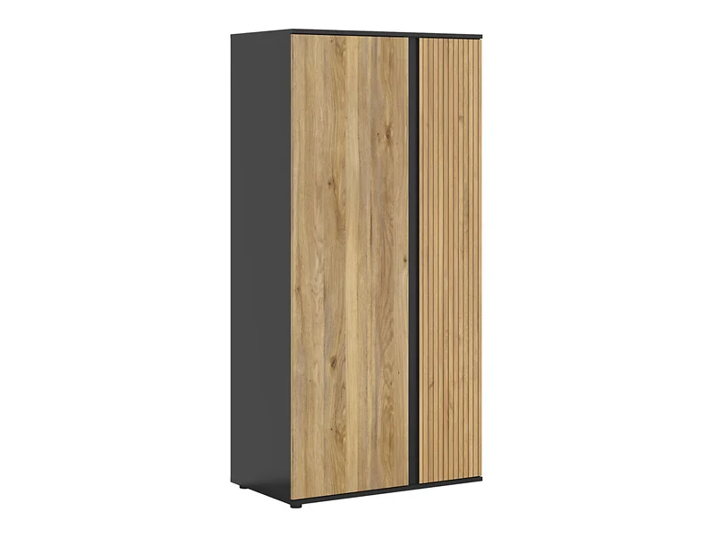 Szafa dwudrzwiowa Luen - Black Red White - czarny- dąb tegola-dąb mauvella - 95x196x55 - S634-SZF2D