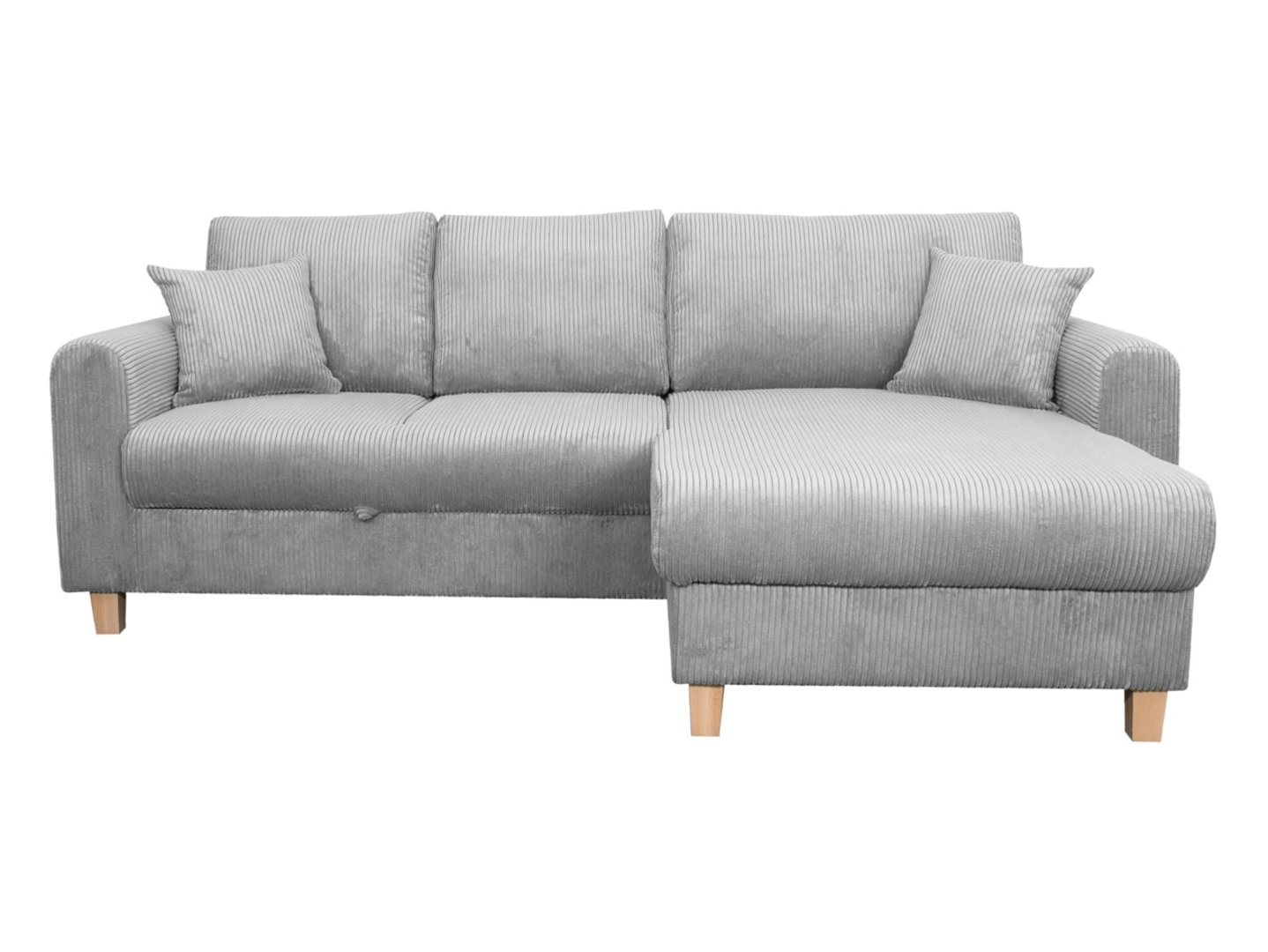 Narożnik uniwersalny Lille rozkładany z pojemnikiem - BRW Sofa - szary - 232x88x156 - tkanina, drew