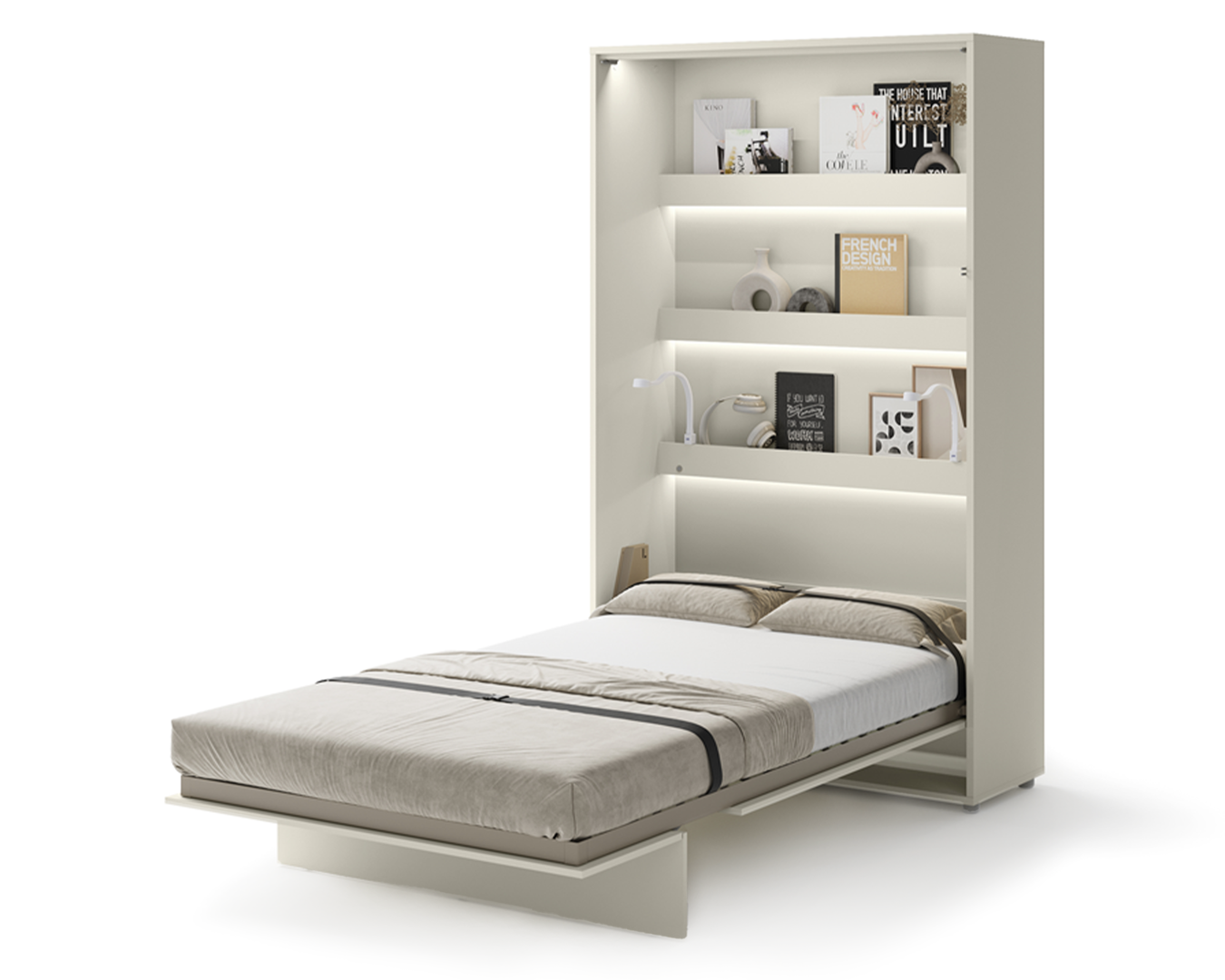 Półkotapczan Pionowy 120 Bed Concept - Lenart - kaszmir - 131x218x228 - BC-02