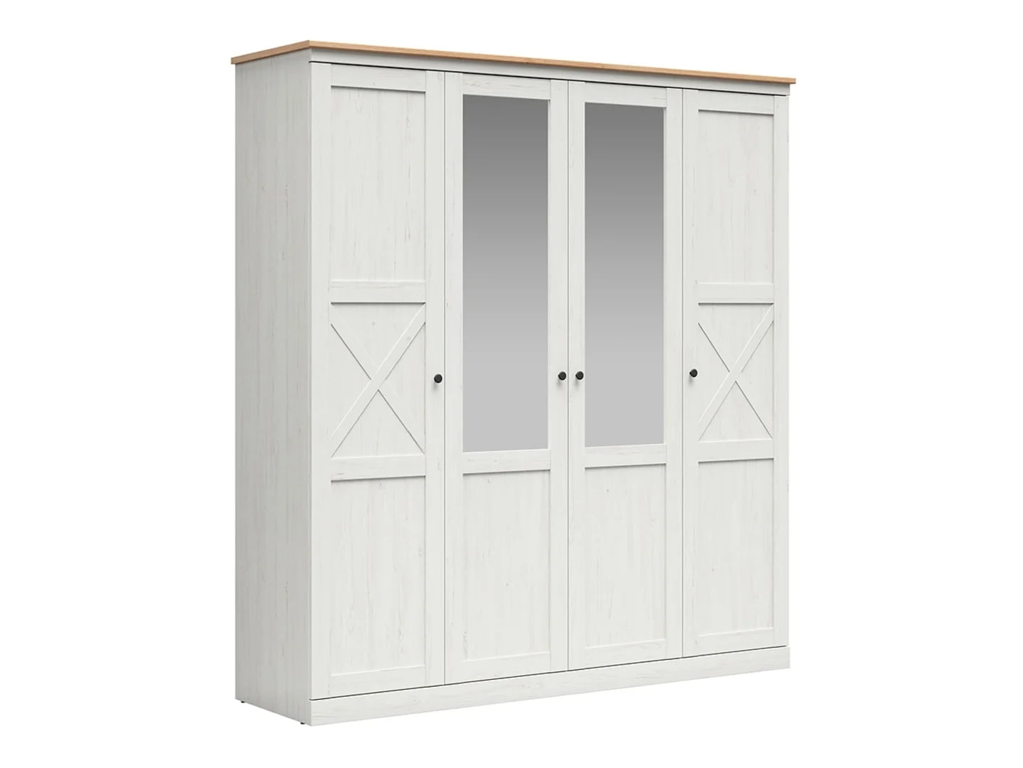 Szafa Frija - Black Red White - sosna andersen biała / dąb artisan - 203x220x58 - S611-SZF2D2M