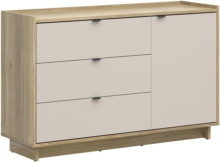 Komoda Dalva - Black Red White - dąb mauvella/kashmir - 134x86x42 - S640-KOM1D3S