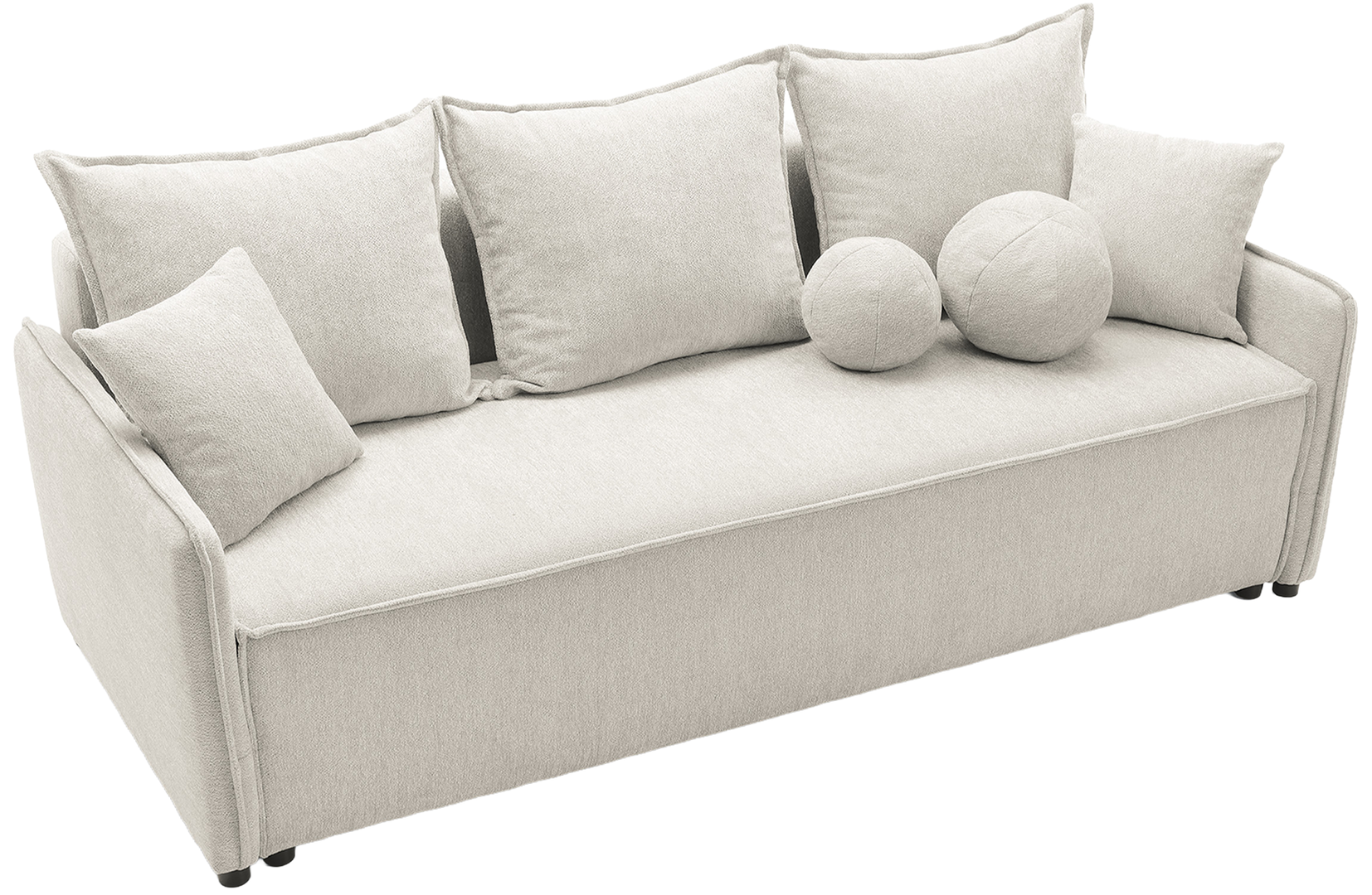 Sofa Zoe z funkcją spania DL - Homevita - raven 22 - 210x78x96 - tkanina, tworzywo sztuczne, płyta,