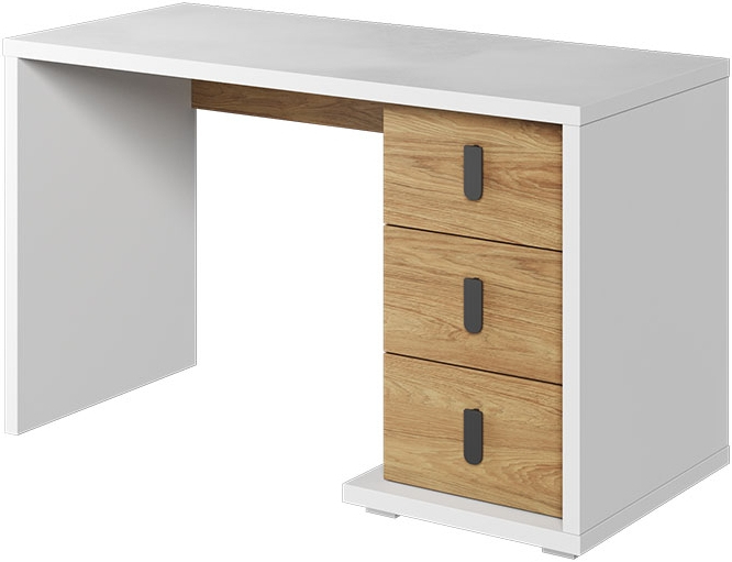 Biurko Simi - Lenart - hikora naturalna / biały alpejski - 125x75x55 - Simi MS-06
