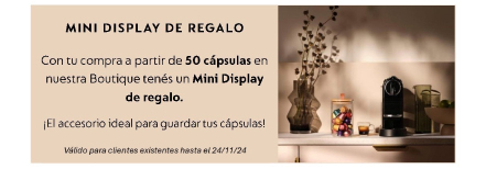 Mini display de regalo | Con tu compra a partir de 50 cápsulas en nuestra Boutique tenés un Mini Display de regalo. | ¡El accesorio ideal para guardar tus cápsulas! | Válido para clientes existentes hasta el 24 /11/24