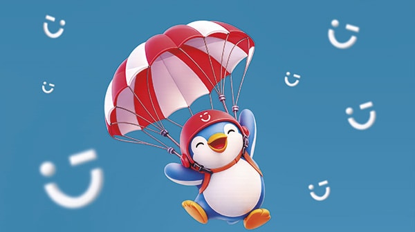 Pinguino con paracaidad 