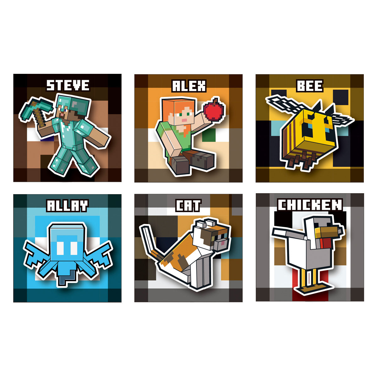 MINECRAFT Twin Wafers (pack of 20) 我的世界 當個創世神 麥塊 貼紙 食玩