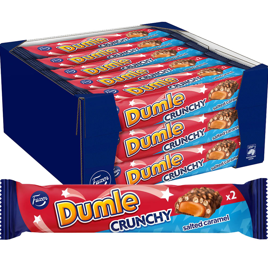 Fazer Dumle Crunchy Salted Caramel suklaapatukka 55g x 20kpl