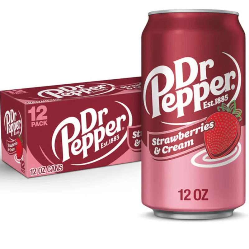 Dr Pepper Strawberries & Cream USA virvoitusjuoma 355ml x 12-pack
