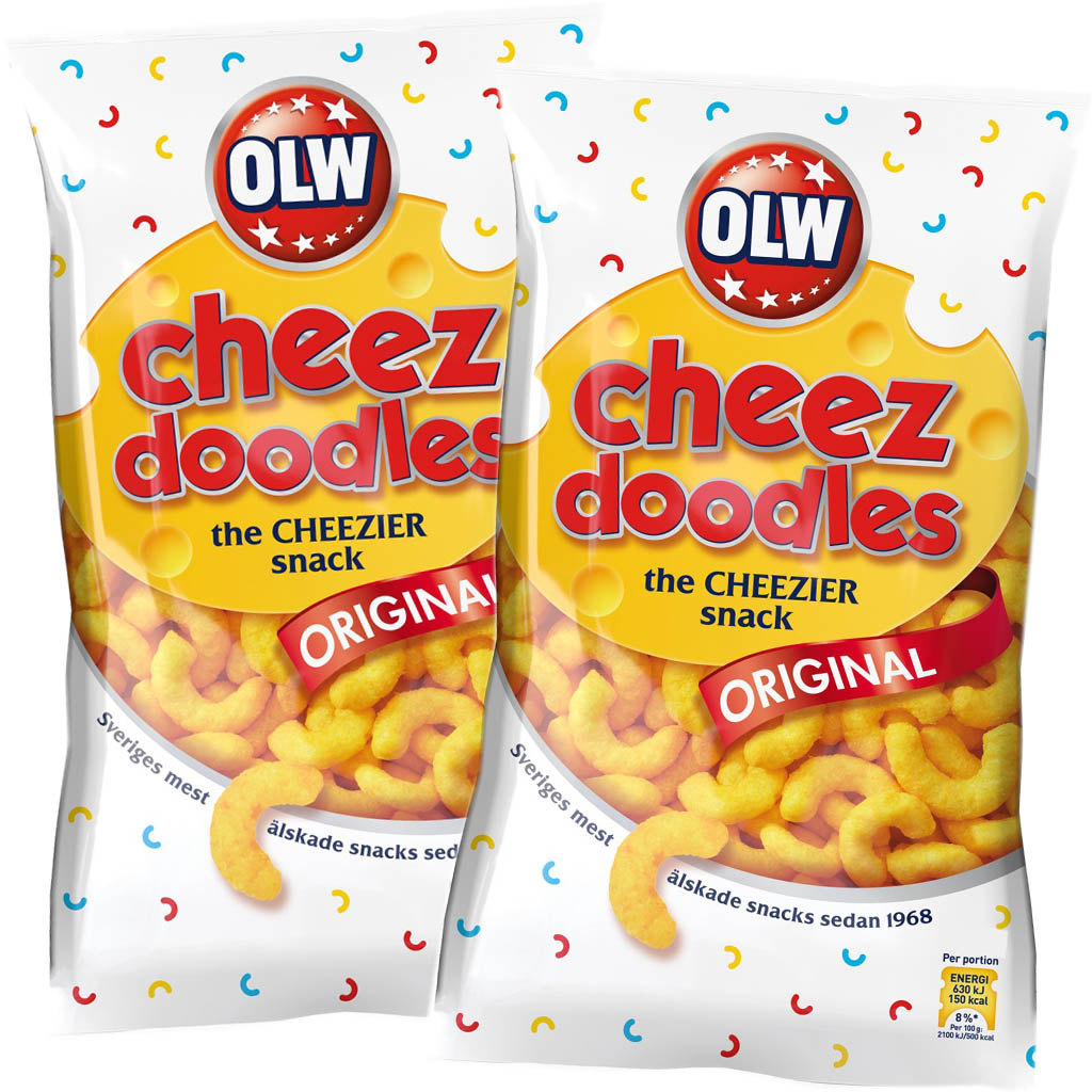 OLW Cheez Doodles Juustosnacks 120g x 2kpl