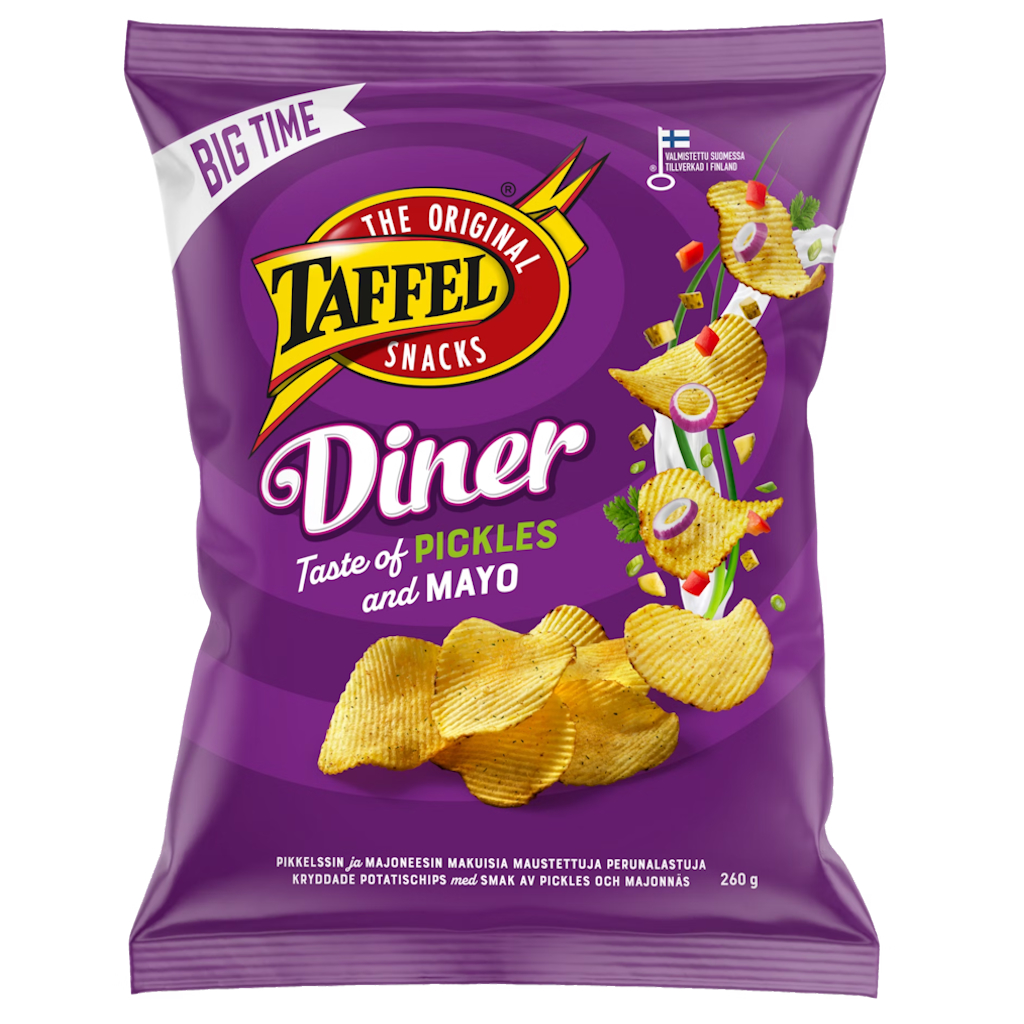 Taffel Diner Pickles & Mayo perunalastu 260g