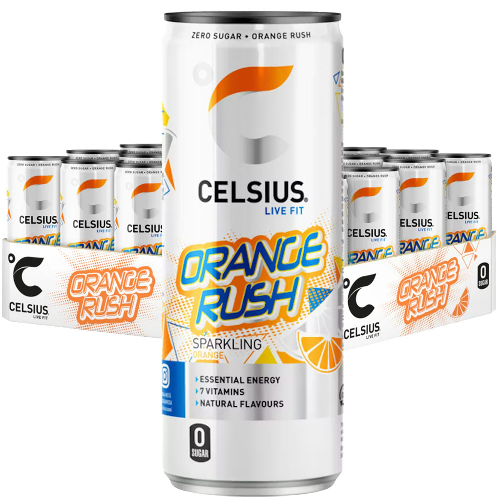 Celsius Orange Rush energiajuoma 355ml x 24kpl