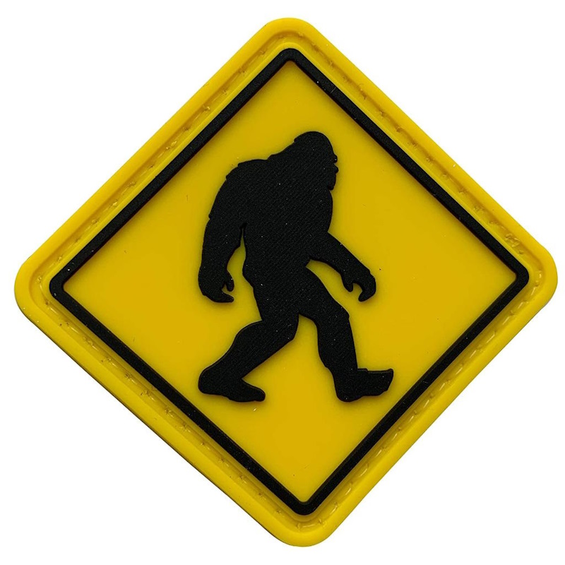 Image of Valhalla Bigfoot Walks PVC Patch - Black on Yellow