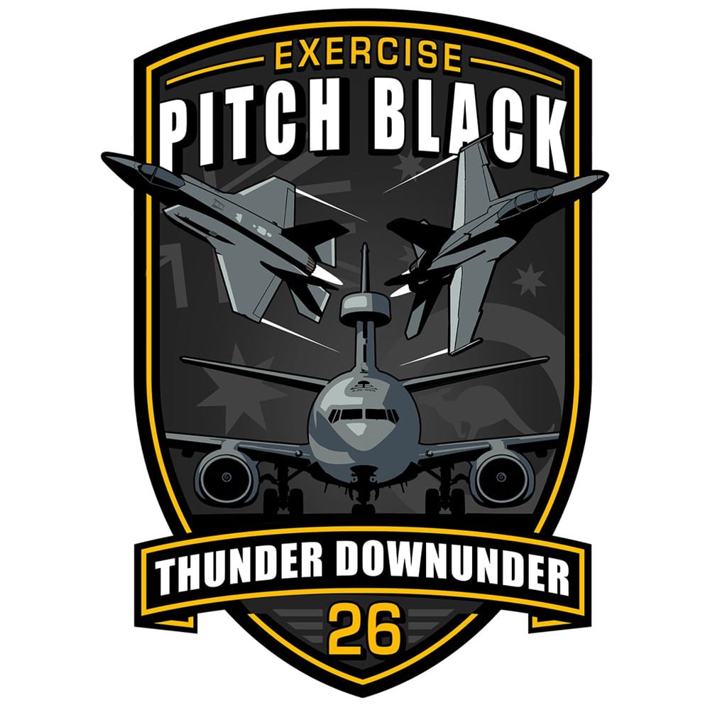 Image of Mach 5 Pitch Black 2026 Royal Australian Air Force F-35 Lightning F/A-18 Hornet E-7 Wedgetail Sticker