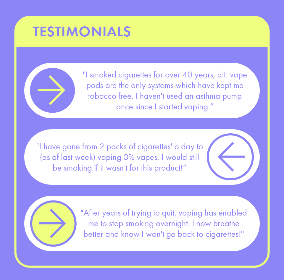 Vaping Cessation Testimonials 