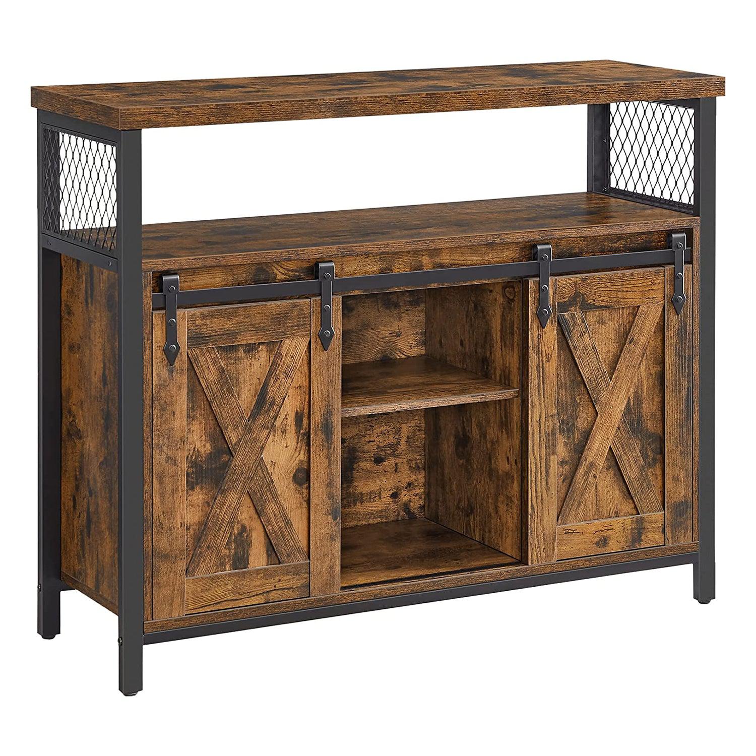 Image of Étkező szekrény, konyhai szekrény 100 x 33 x 80 cm rusztikus barna és fekete