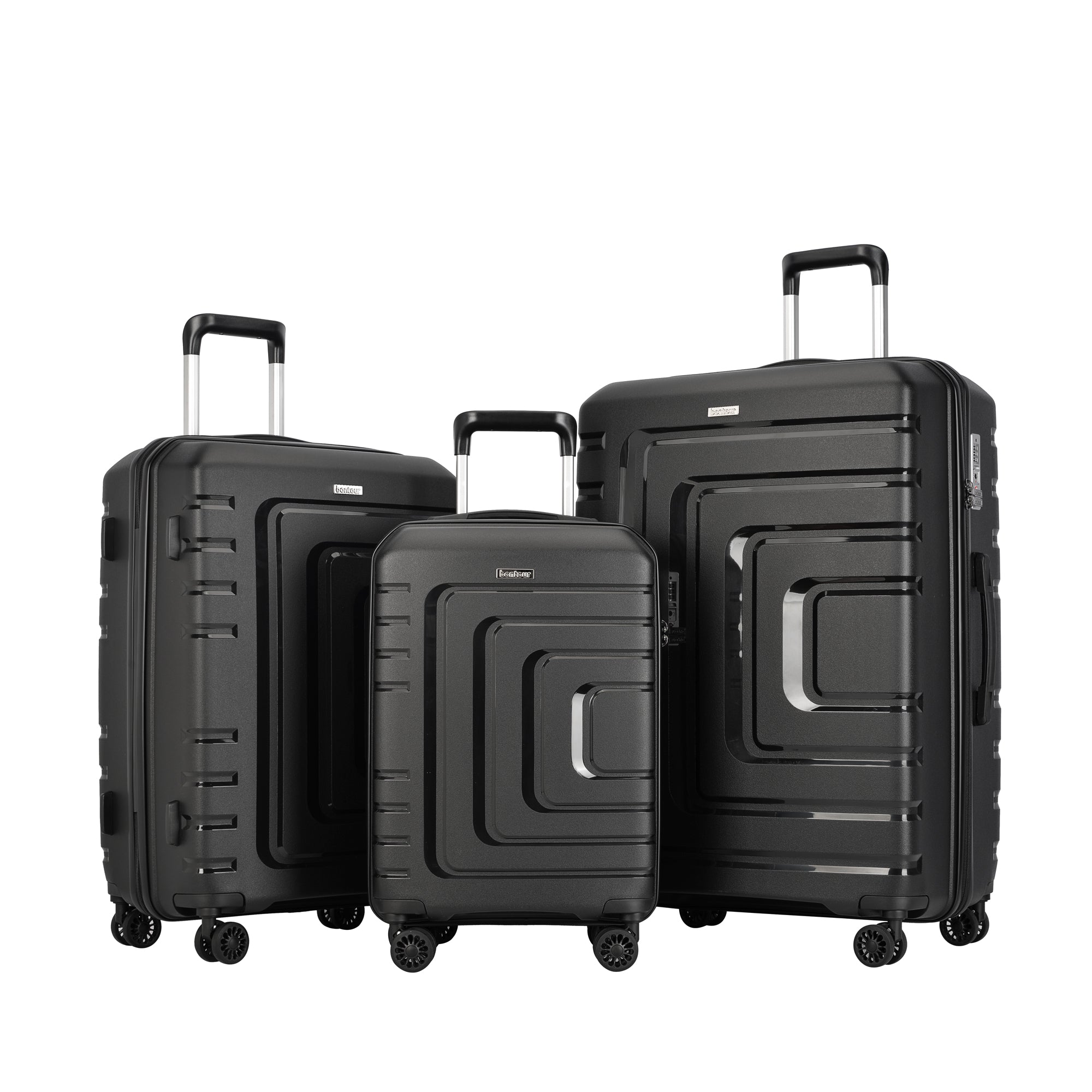 Image of BONTOUR "charm" 4-kerekes bőrönd szett, fekete