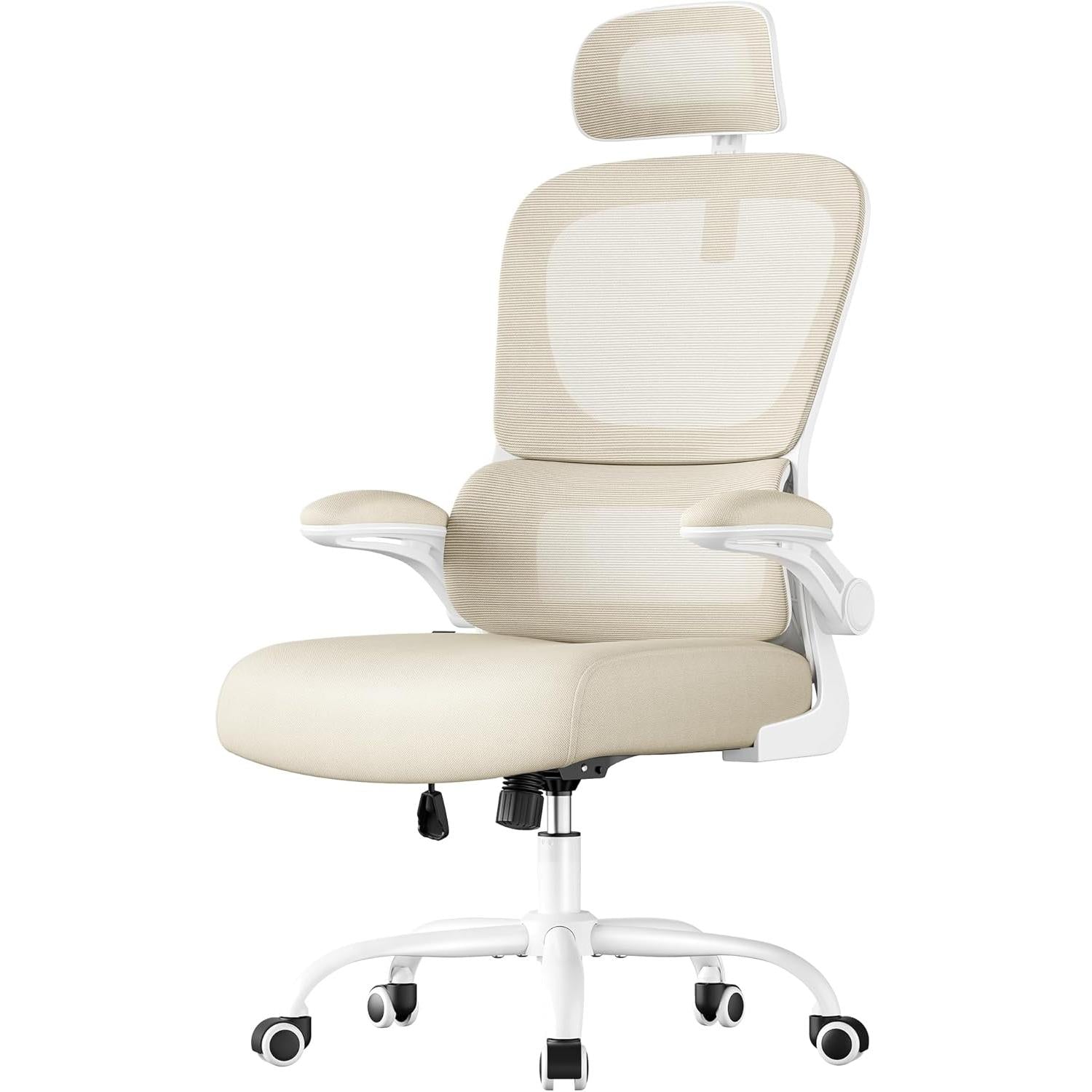 Image of Irodai szék, ergonomikus forgó szék, légáteresztő, homokbézs