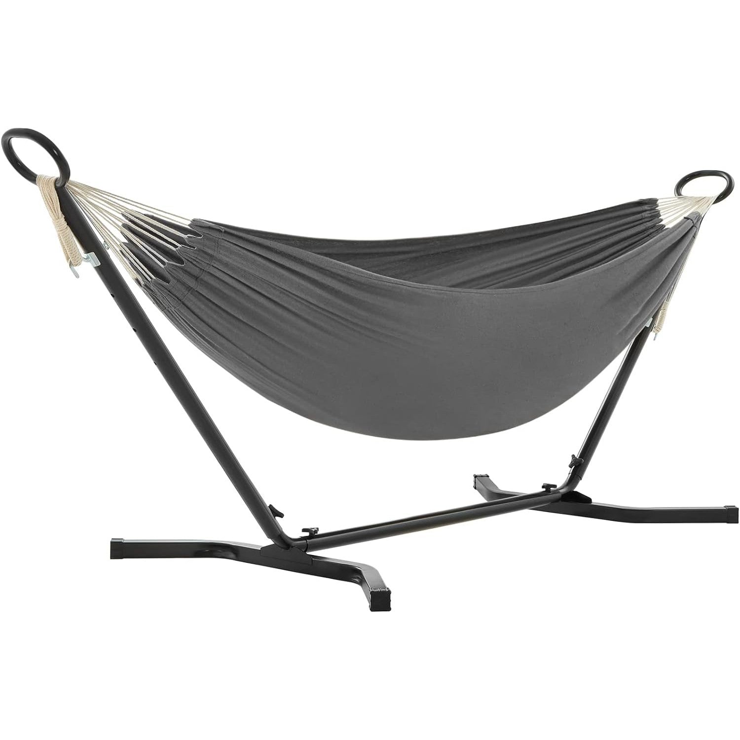 Image of Függőágy, függőágy 5 különböző magasságba állítható, fém vázzal, szürke