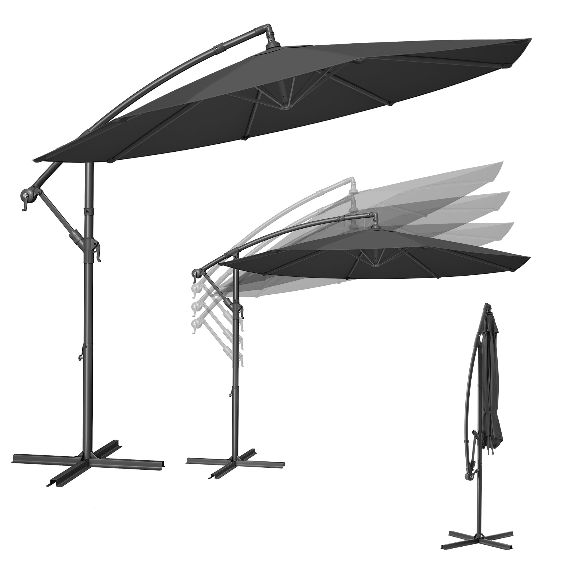 Image of SONGMICS konzolos kerti napernyő, 3 m-es, szürke