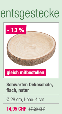 Schwarten Dekoschale, flach, natur