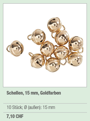 Schellen, 15 mm, Goldfarben