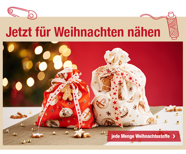 Jetzt für Weihnachten nähen: wir haben jede Menge Weihnachtsstoffe