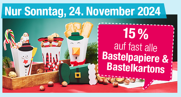 24.11.24: 15% auf Bastelpapier& -Karton 