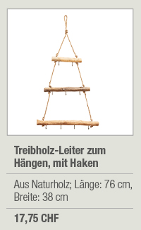 Treibholz-Leiter zum Hängen, mit Haken