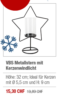 VBS Metallstern mit Kerzenwindlicht