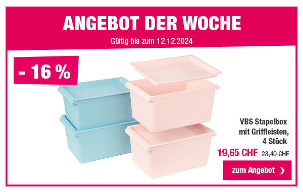 Angebot der Woche: VBS Stapelbox mit Griffleisten 