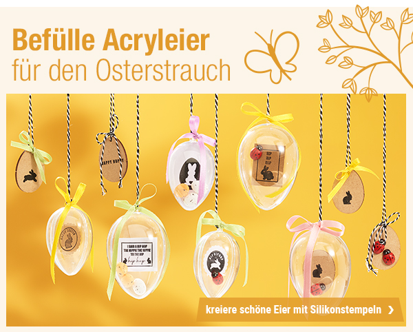 Befüllte Acryleier für den Osterstrauch