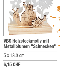 VBS Holzsteckmotiv mit Metallblumen 