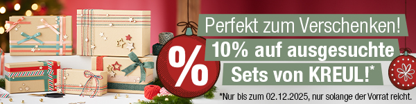 10% auf ausgesuchte Sets von KREUL* - perfekt zum Verschenken! * Nur bis zum 02.12.2025, solange der Vorrat reicht