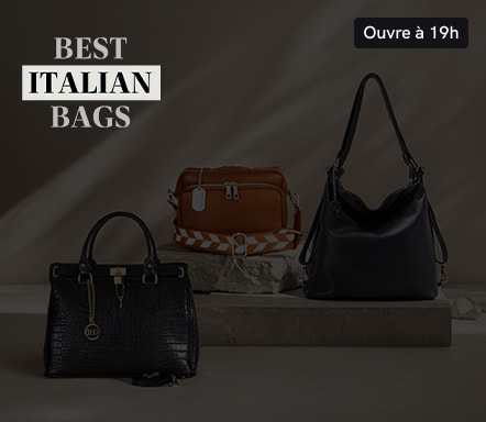 BLACK AND COGNAC ITALIAN BAGS