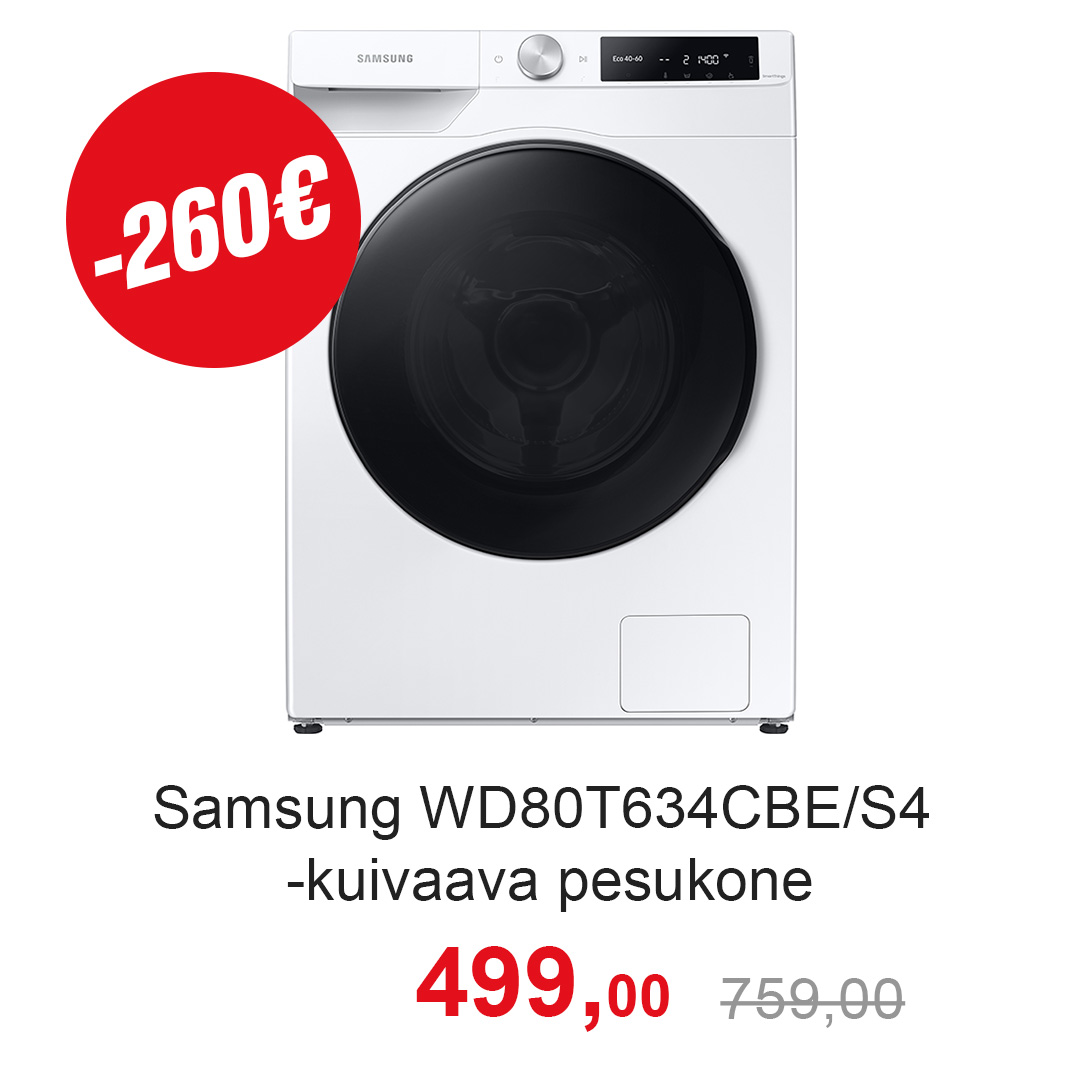 Samsung WD80T634CBE/S4 -kuivaava pesukone