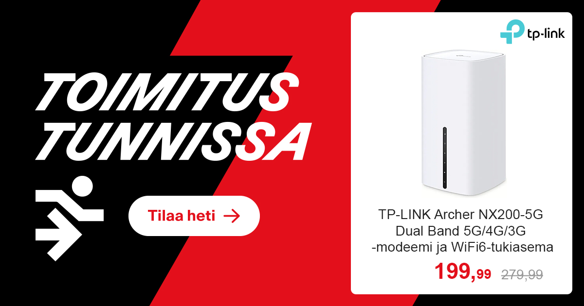 TP-LINK Archer NX200-5G Dual Band 5G/4G/3G -modeemi ja WiFi6 -tukiasema