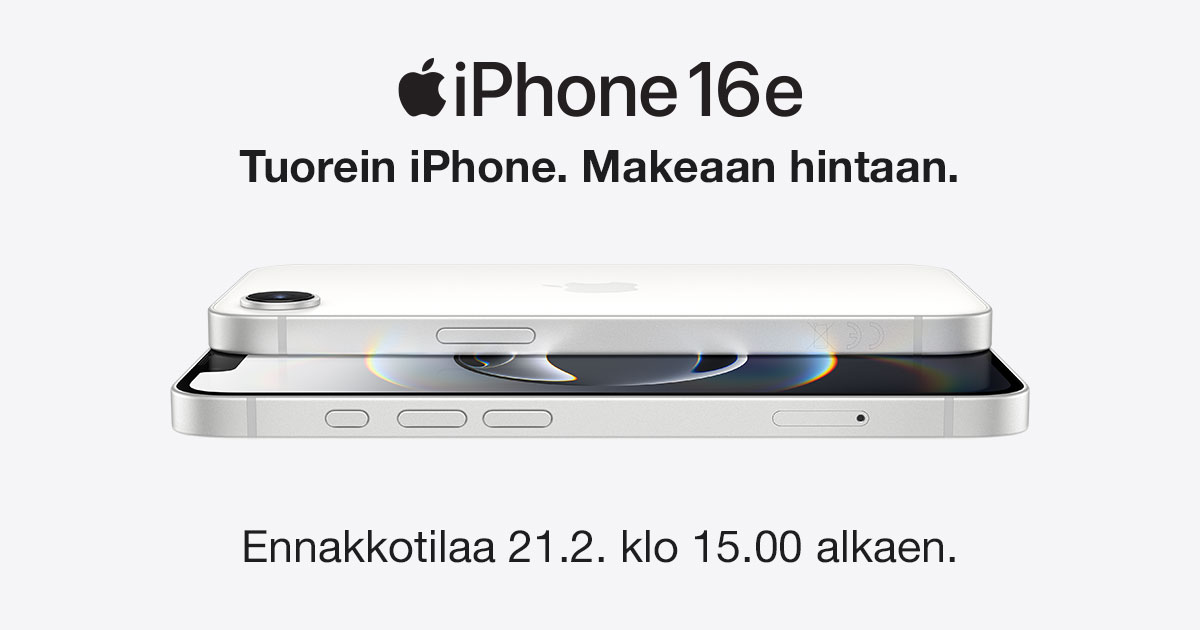 Apple iPhone 16e – Ennakkotilaa 21.2. klo 15.00 alkaen.