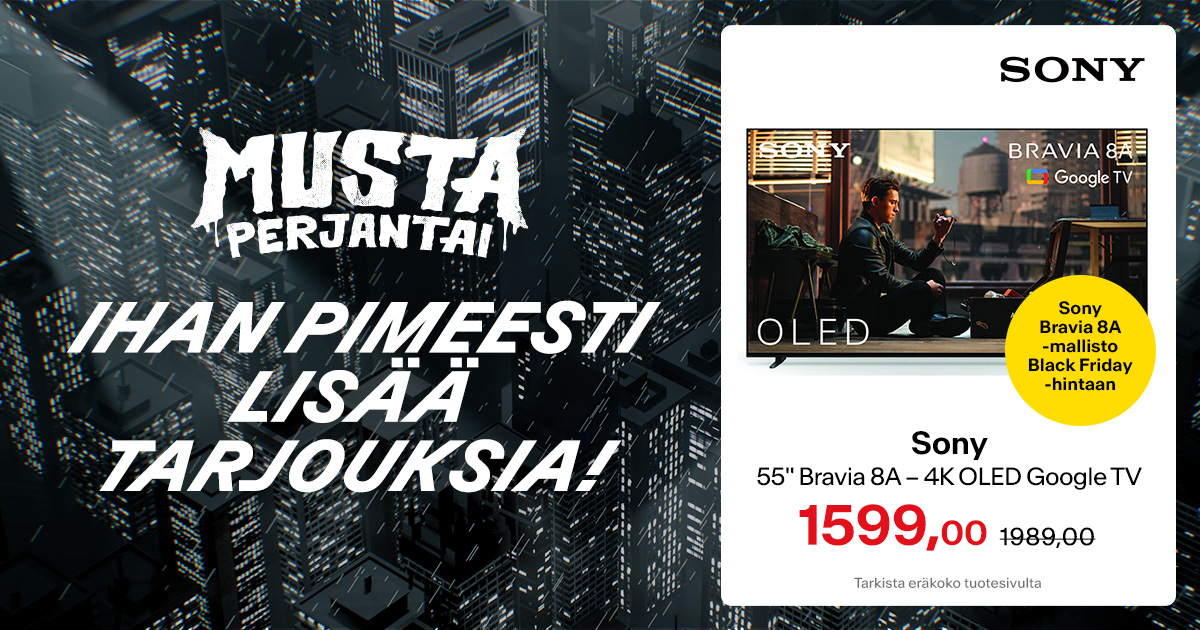 Sony Bravia 8A -mallisto Black Friday -hintaan